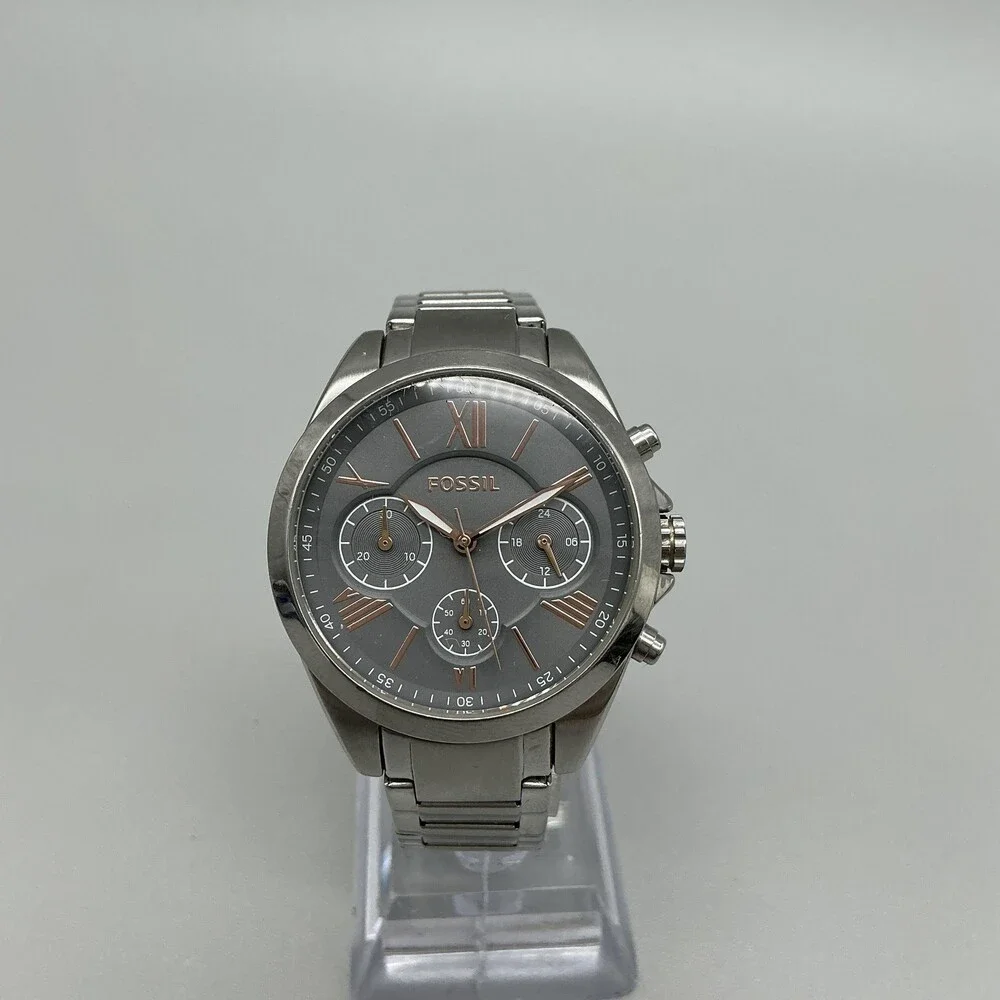 Fossil Modern Courier Womens Watch 36mm Stainless Chronograph New Battery 6.25